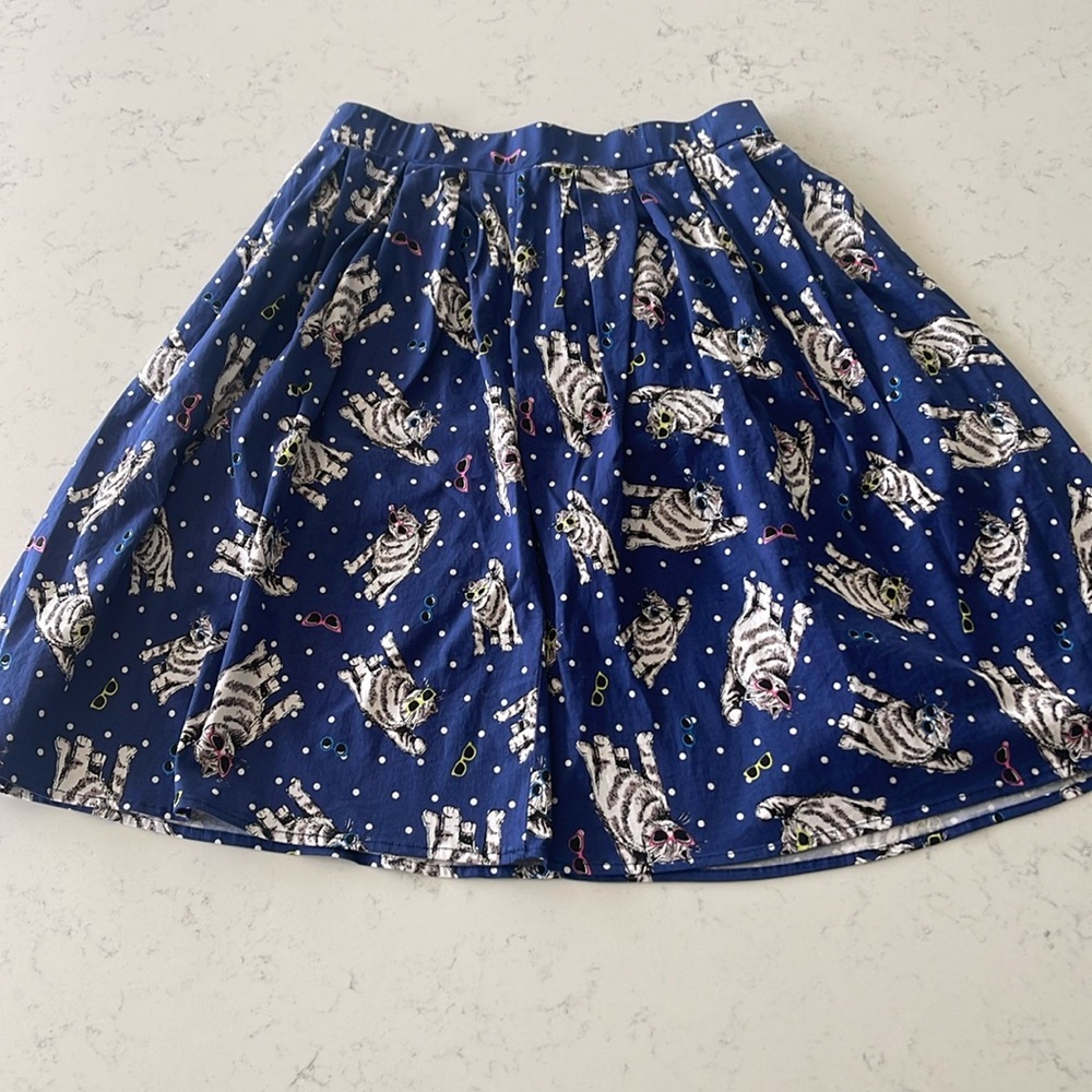 Classic Pleated A-Line Skirts for Women Cat